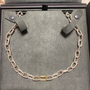 DY Madison® Chain Necklace in Sterling Silver with 18K Yellow Gold.